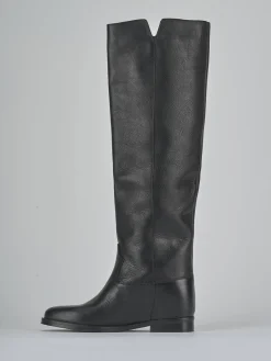 Stivali tacco 2cm pelle nero