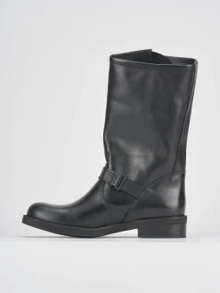 Stivali tacco 3cm pelle nero