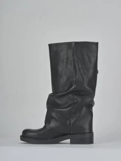 Stivali tacco 3cm pelle nero