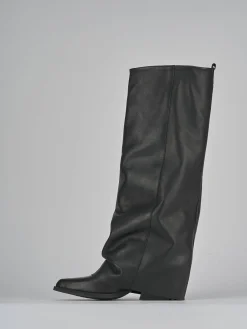 Stivali tacco 7cm pelle nero