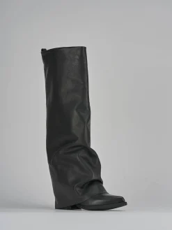 Stivali tacco 7cm pelle nero