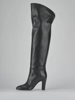 Stivali tacco 9cm pelle nero