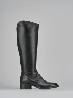 Stivali tacco 4cm pelle nero