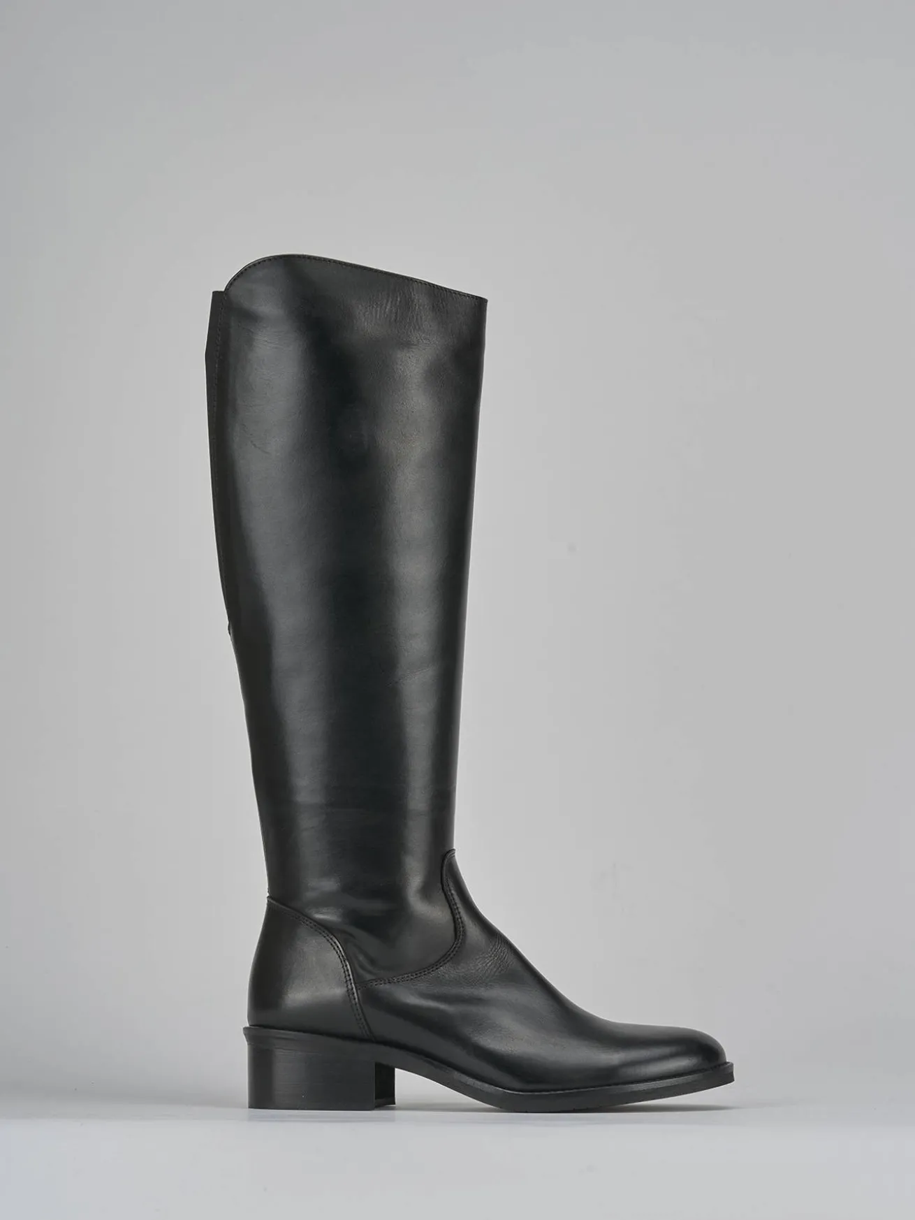 Stivali tacco 4cm pelle nero