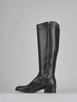 Stivali tacco 4cm pelle nero