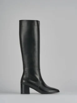 Stivali tacco 6cm pelle nero