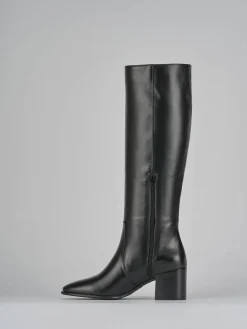 Stivali tacco 6cm pelle nero