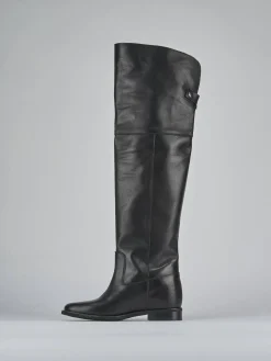 Stivali tacco 1cm pelle nero