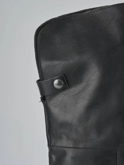 Stivali tacco 1cm pelle nero