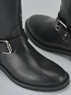 Stivali tacco 2cm pelle nero