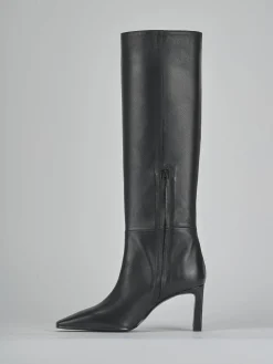 Stivali tacco 8cm pelle nero