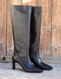 Stivali tacco 8cm pelle nero