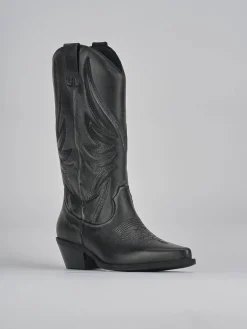 Stivali tacco 5cm pelle nero