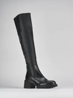 Stivali tacco 6cm pelle nero