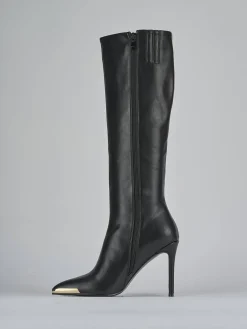 Stivali tacco 9cm pelle nero