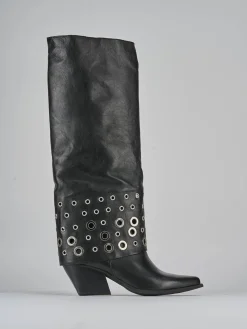 Stivali tacco 6cm pelle nero