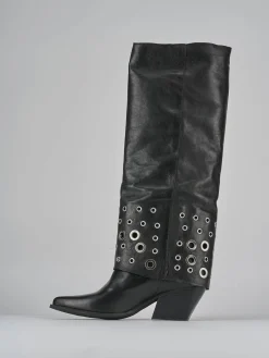 Stivali tacco 6cm pelle nero