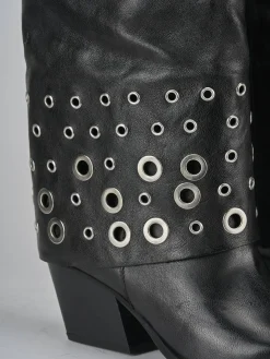 Stivali tacco 6cm pelle nero