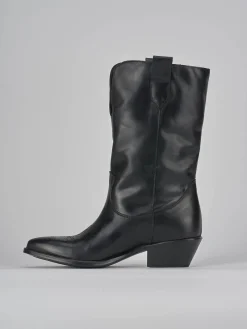 Stivali tacco 5cm pelle nero