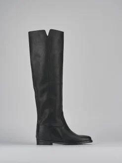 Stivali tacco 2cm pelle nero