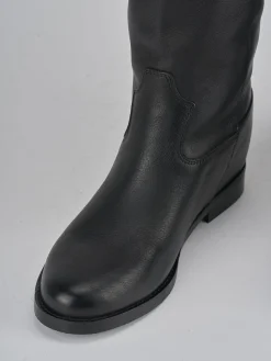 Stivali tacco 2cm pelle nero