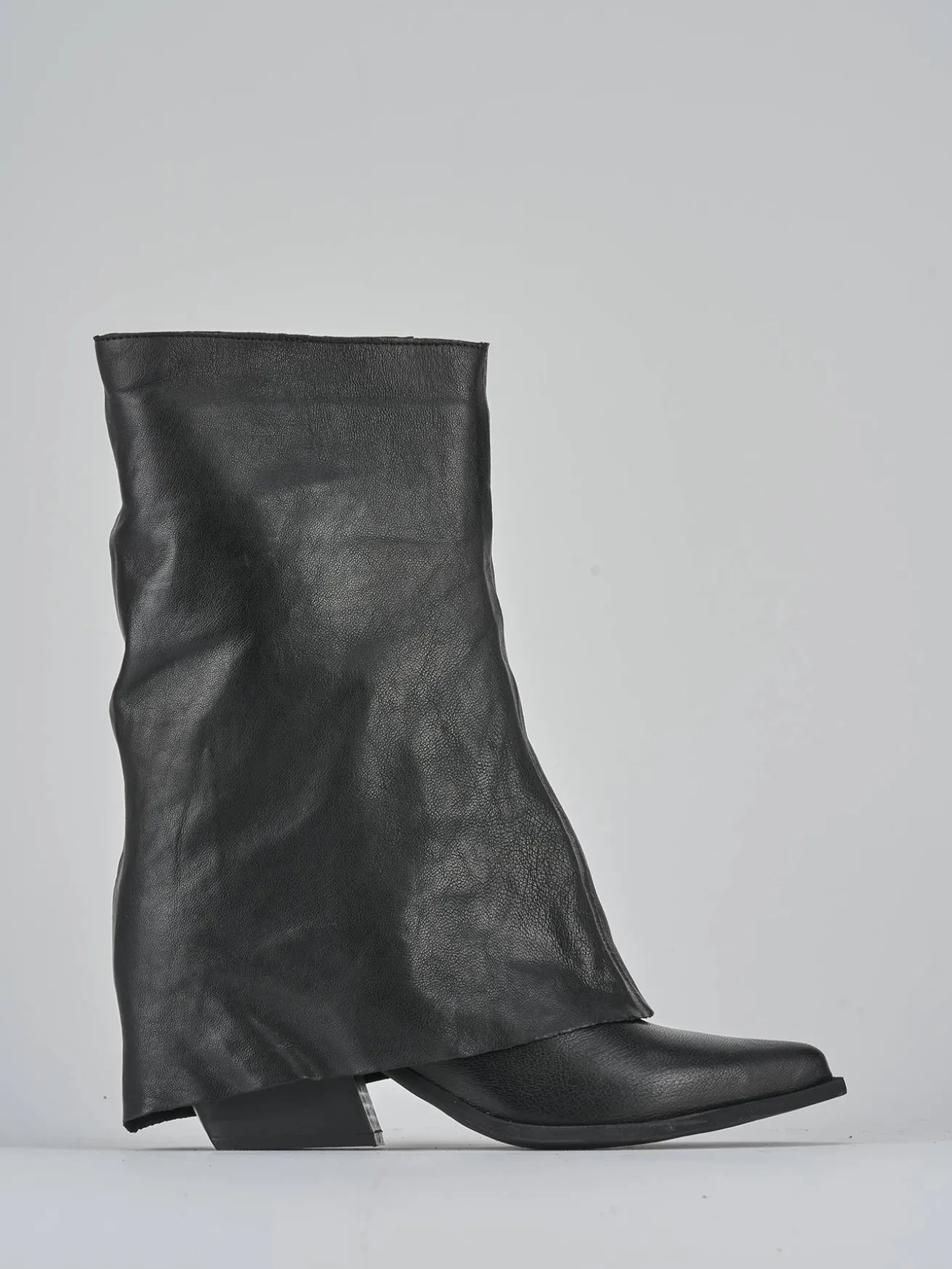 Stivali tacco 7cm pelle nero