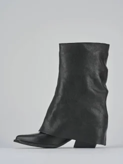 Stivali tacco 7cm pelle nero