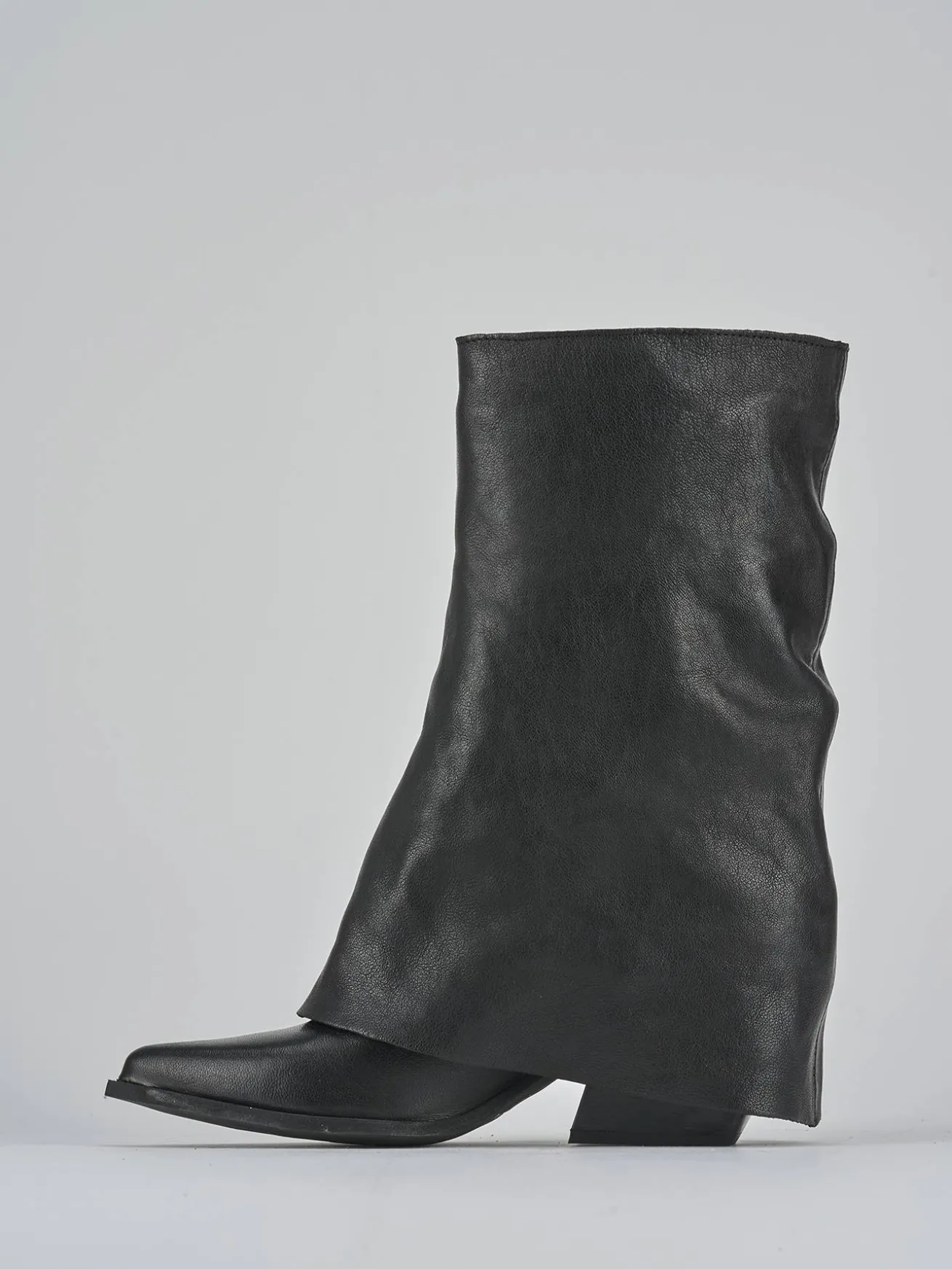 Stivali tacco 7cm pelle nero