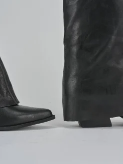 Stivali tacco 7cm pelle nero