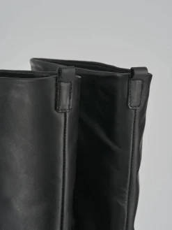 Stivali tacco 3cm pelle nero