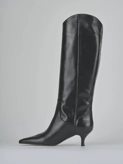 Stivali tacco 5cm pelle nero