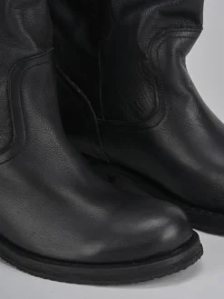 Stivali tacco 2cm pelle nero