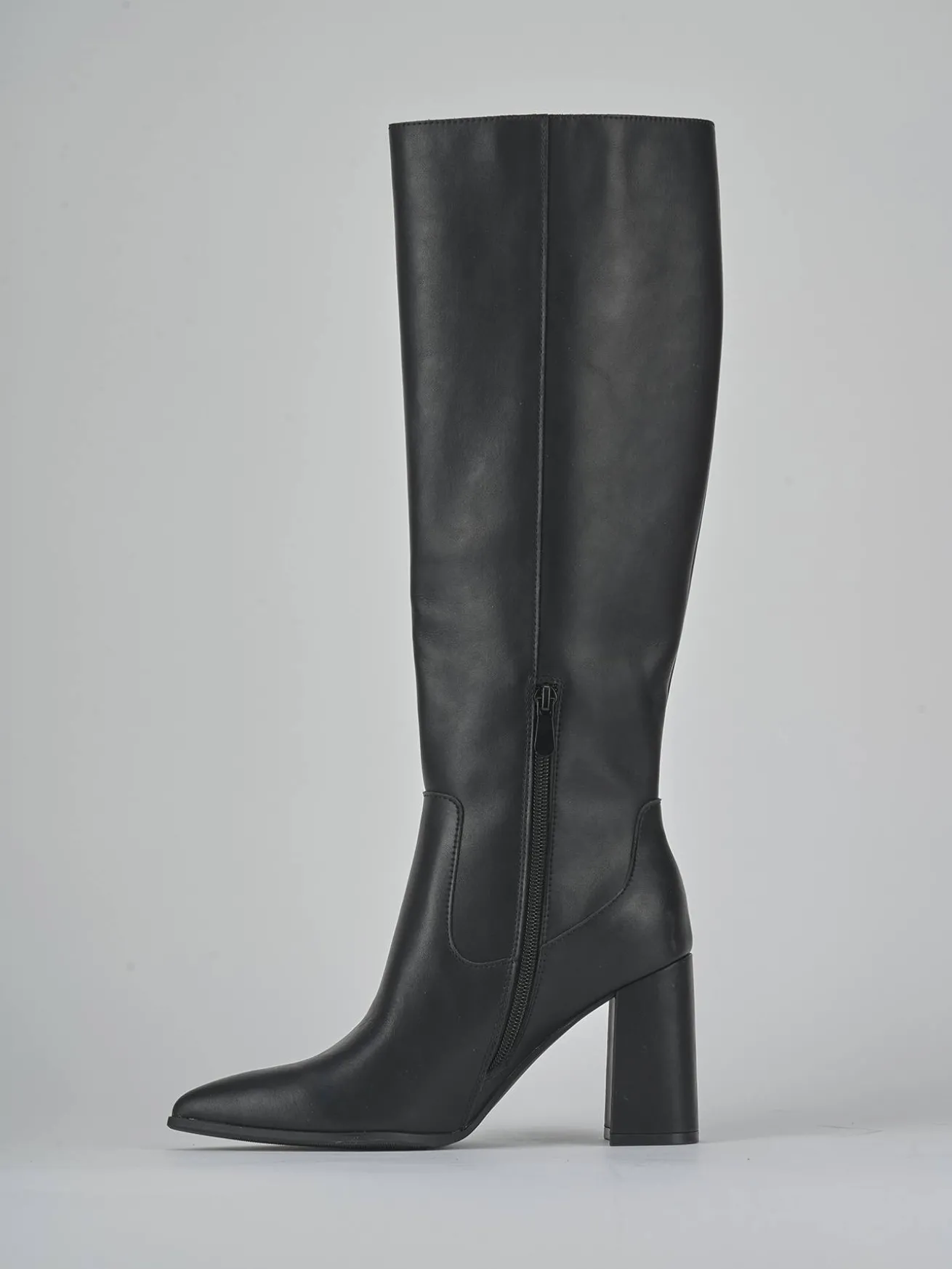 Stivali tacco 9cm pelle nero