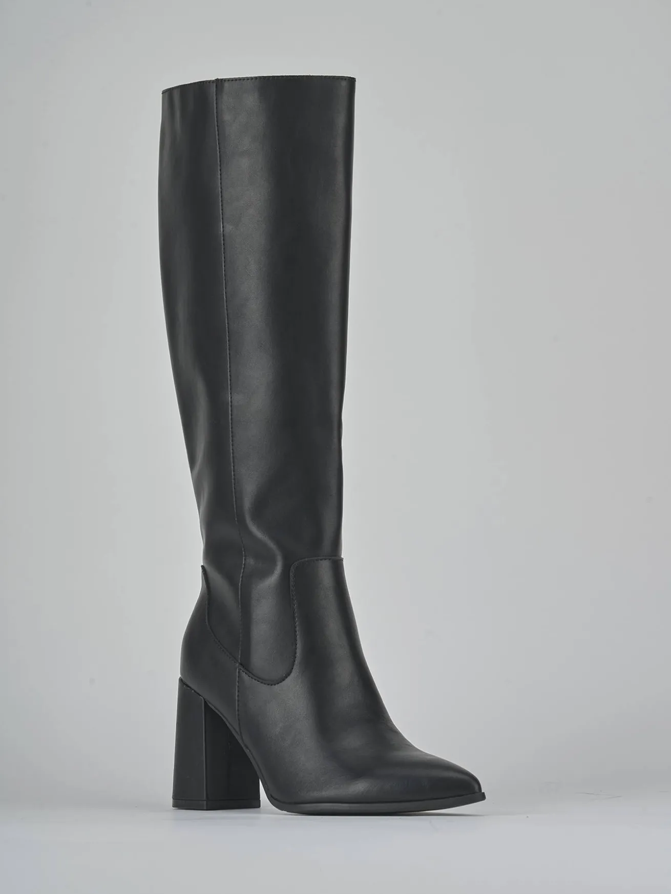 Stivali tacco 9cm pelle nero