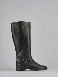 Stivali tacco 2cm pelle nero