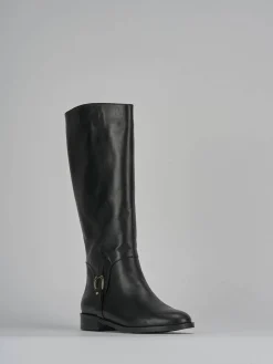 Stivali tacco 2cm pelle nero