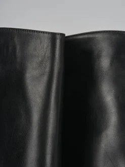 Stivali tacco 2cm pelle nero