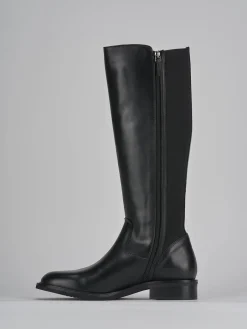 Stivali tacco 3cm pelle nero