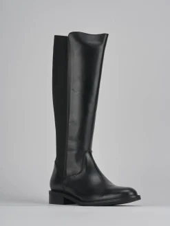 Stivali tacco 3cm pelle nero