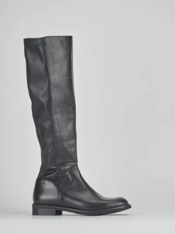 Stivali tacco 2cm pelle nero