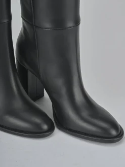 Stivali tacco 9cm pelle nero