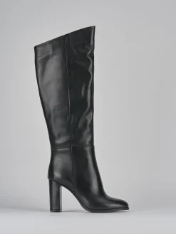 Stivali tacco 9cm pelle nero