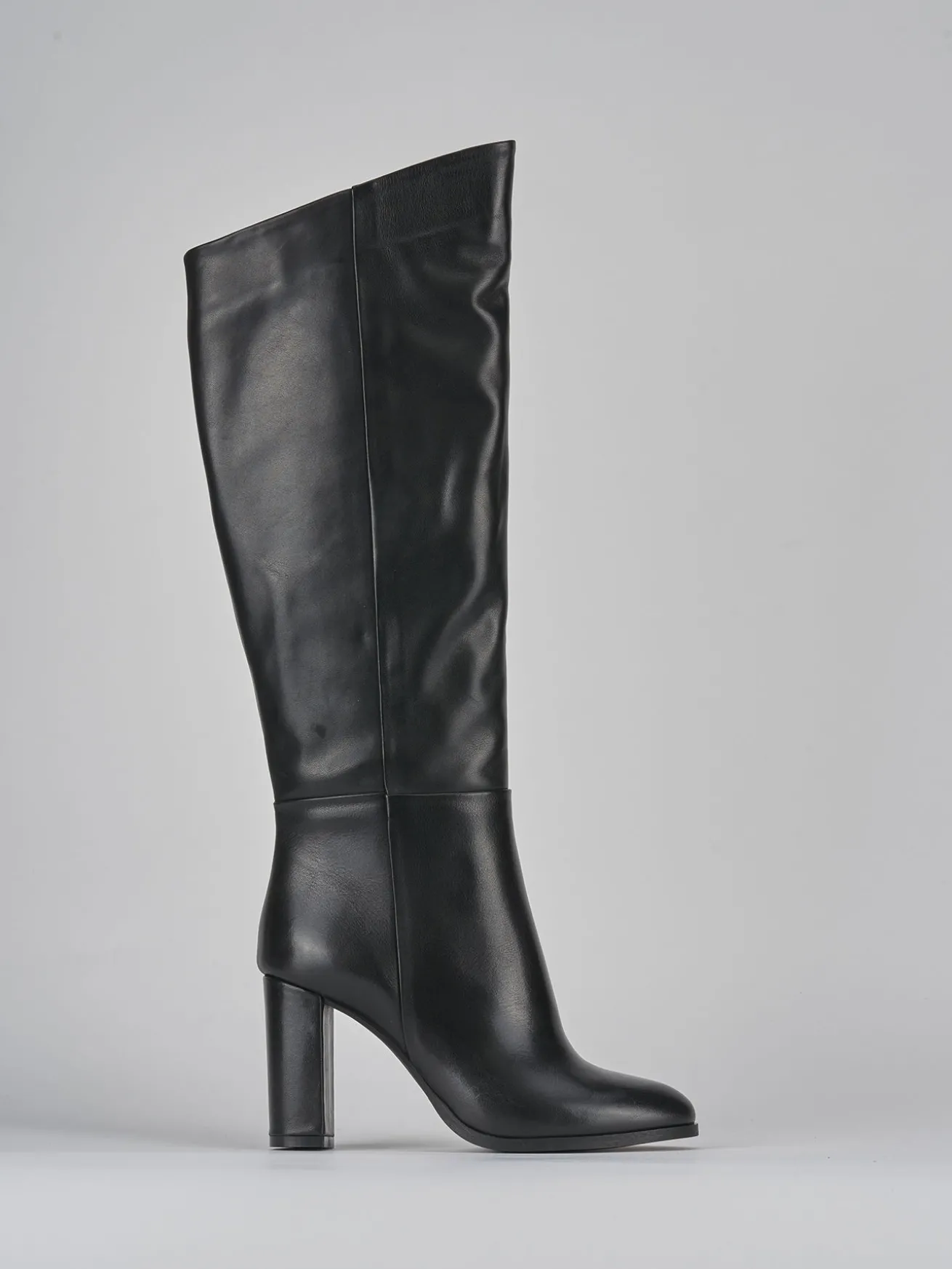 Stivali tacco 9cm pelle nero