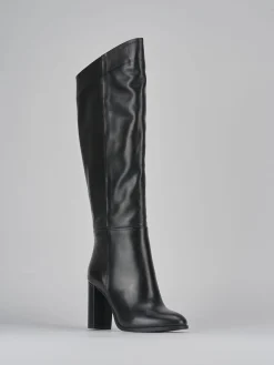 Stivali tacco 9cm pelle nero