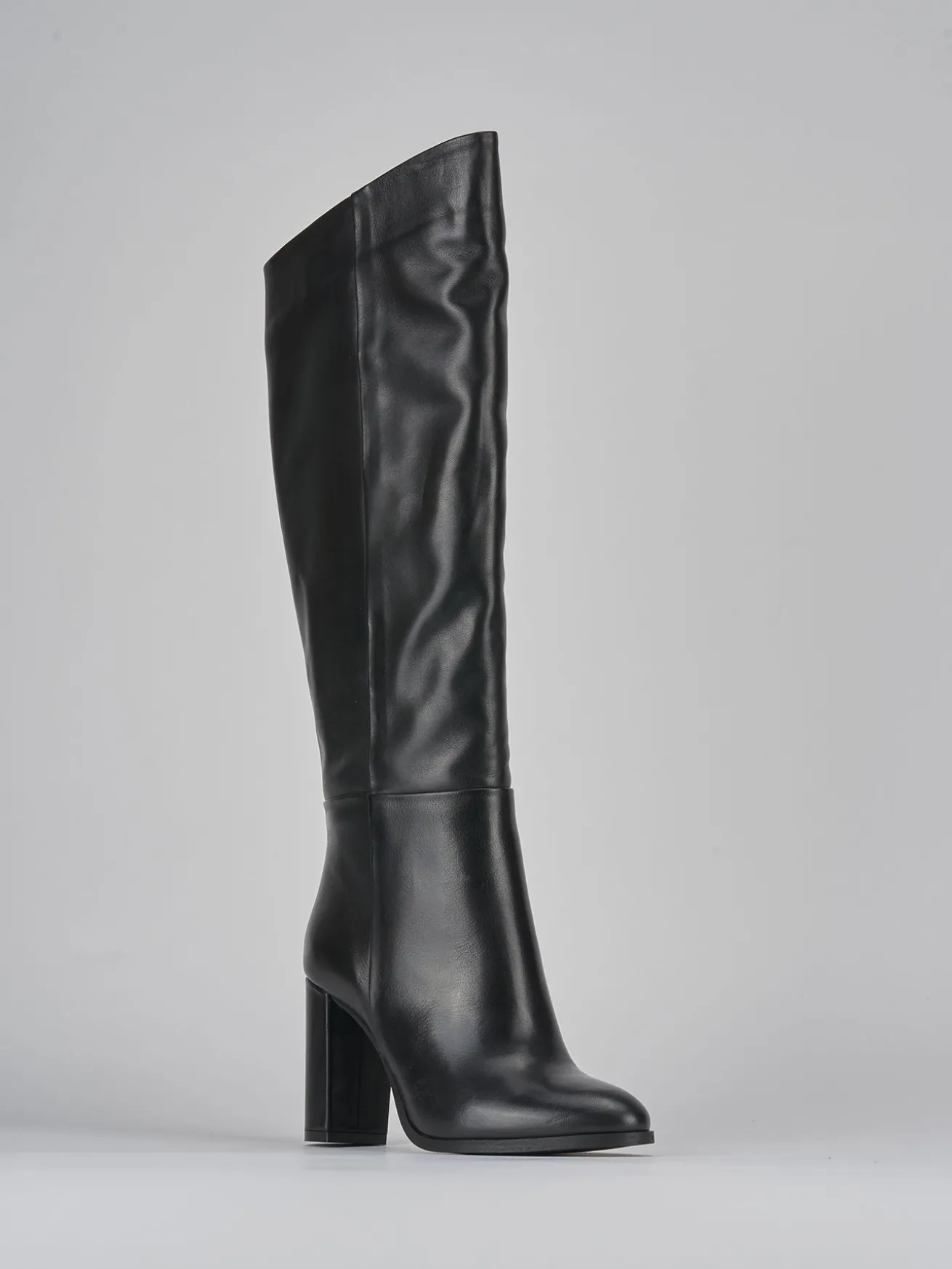 Stivali tacco 9cm pelle nero