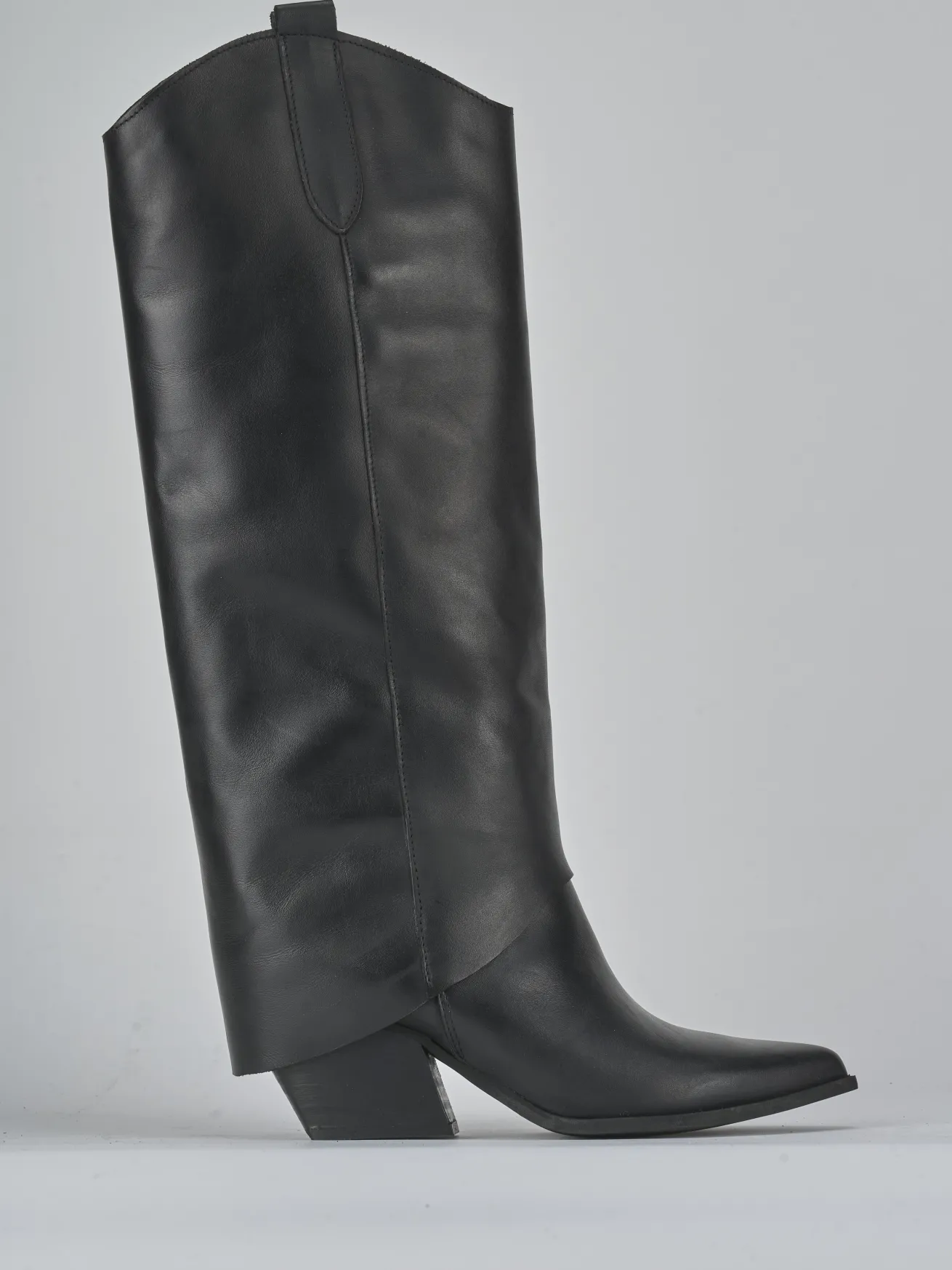 Stivali tacco 7cm pelle nero