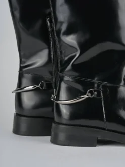 Stivali tacco 2cm pelle nero