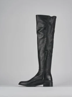 Stivali tacco 2cm pelle nero