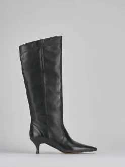 Stivali tacco 5cm pelle nero
