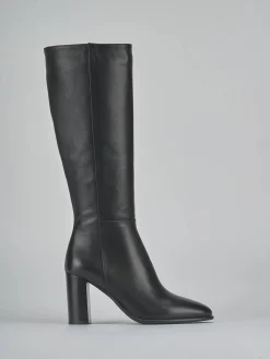 Stivali tacco 9cm pelle nero